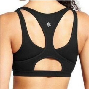 🔴SOLD  Athleta XXS Black Triple Dare Racerback Sports Bra